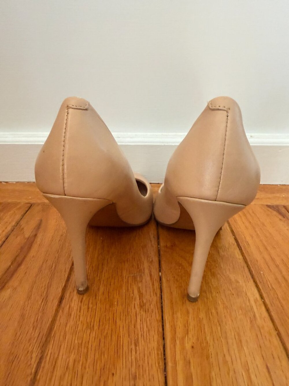 Charles by Charles David Nude Leather Pointed Toe Stiletto Pump Sz 5 - Picture 4 of 5